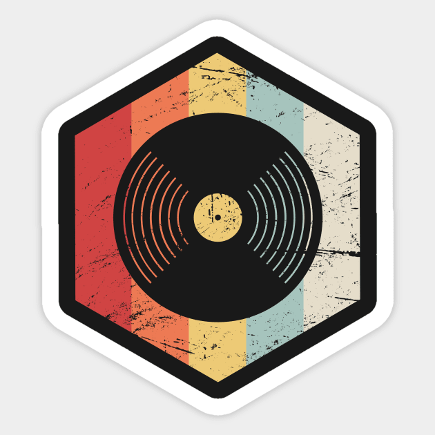 Retro 70s Vinyl Record Icon Sticker by MeatMan